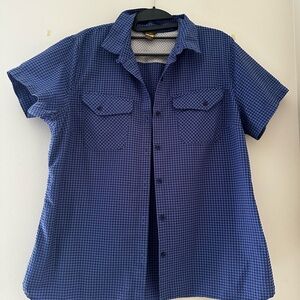 Blue hiking button up